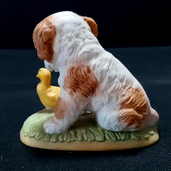 Vintage Homco Puppy Dog With Duckling Porcelain Figurine - Picture 4 of 7